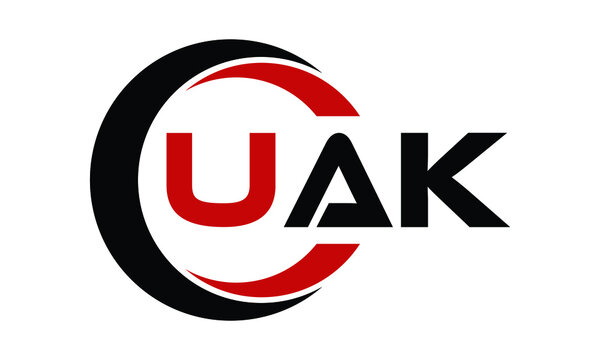 UAK swoosh three letter logo design vector template | monogram logo | abstract logo | wordmark logo | letter mark logo | business logo | brand logo | flat logo | minimalist logo | text | word | symbol