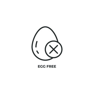 egg free line icon. linear style sign for mobile concept and web design. Outline vector icon. Symbol, logo illustration. Vector graphics