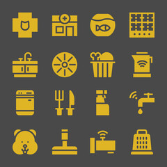 dome web icons. Veterinary and Veterinary, Burner and Kettle symbol, vector signs
