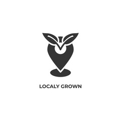 localy grown vector icon. filled flat sign for mobile concept and web design. Symbol, logo illustration. Vector graphics