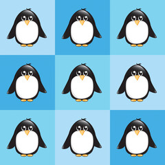 Cute penguins seamless pattern. EPS10 vector format.
