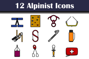 Obraz premium Alpinist Icon Set