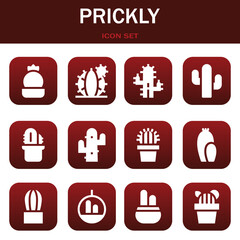 prickly icon set. Vector illustrations related with Cactus, Cactus and Cactus