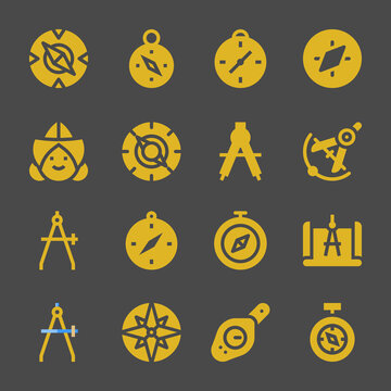 navigational web icons. Compass and Compass, Compass and Compass symbol, vector signs