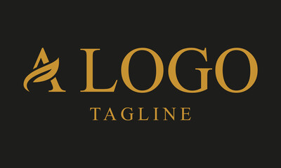 Initial A Nature Leaf Eco Organic Luxury Logo Design
