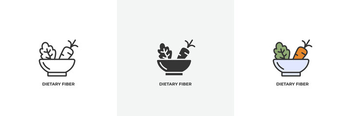 dietary fiber icon. Line, solid and filled outline colorful version, outline and filled vector sign. Idea Symbol, logo illustration. Vector graphics