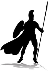 Spartan Silhouette Gladiator Trojan Greek Warrior