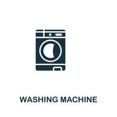 Washing Machine icon. Monochrome simple line Housekeeping icon for templates, web design and infographics