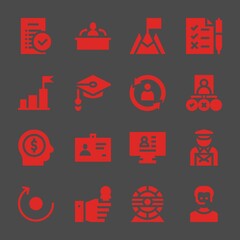 employee web icons. Tasks and Interview, Tasks and Tasks symbol, vector signs