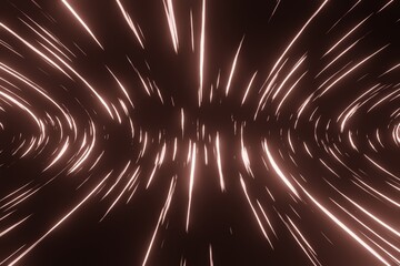 Abstract light stripe path background. Starburst dynamic lines or rays, sci-fi, 3D rendering. Red light stripe shape in the background. Futuristic point wave