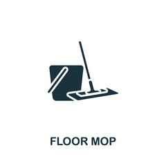 Floor Mop icon. Monochrome simple line Housekeeping icon for templates, web design and infographics