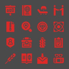 doc web icons. Presentation and Passports, Agreement and Electron symbol, vector signs