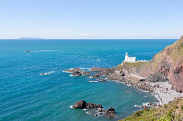 Harland Point Lighthouse from the South West Coast Path