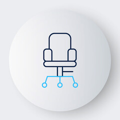 Line Office chair icon isolated on white background. Colorful outline concept. Vector