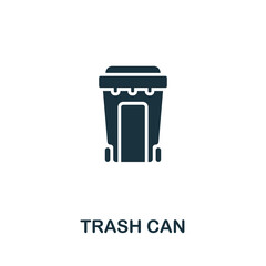 Trash Can icon. Monochrome simple line Housekeeping icon for templates, web design and infographics