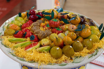 Colorful Fruit and Vegetables Made of Marzipan