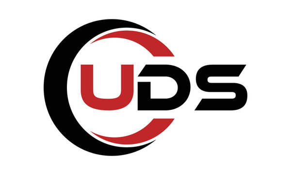 UDS swoosh three letter logo design vector template | monogram logo | abstract logo | wordmark logo | letter mark logo | business logo | brand logo | flat logo | minimalist logo | text | word | symbol