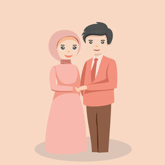 Muslim Wedding Couple, Vector EPS 10