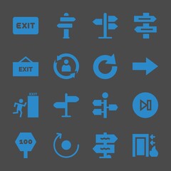 Obraz premium directional web icons. Exit and Sign Post, Direction sign and Next symbol, vector signs
