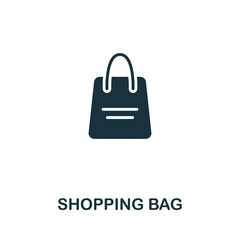 Shopping Bag icon. Monochrome simple line Online Store icon for templates, web design and infographics
