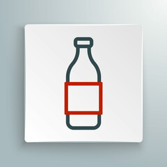 Line Bottle of wine icon isolated on white background. Colorful outline concept. Vector