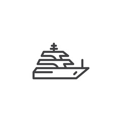 Yacht boat line icon