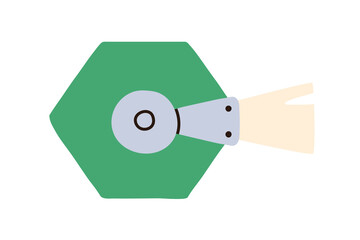 Brush tool, supply for cleaning erasers remains. Rubber accessory. Stationery for drawing. Flat vector illustration isolated on white background