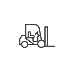 Forklift truck line icon