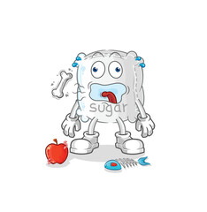 sugar sack burp mascot. cartoon vector