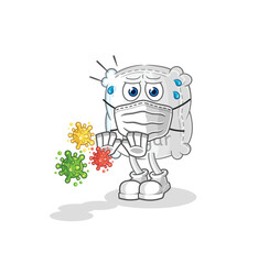 sugar sack refuse viruses cartoon. cartoon mascot vector