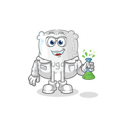 sugar sack scientist character. cartoon mascot vector
