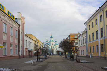 Fototapeta na wymiar Holy Resurrection Cathedral in Sumy, Ukraine 