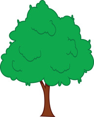 Forest tree in cartoon style. Vector illustration.