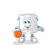 sugar sack dribble basketball character. cartoon mascot vector