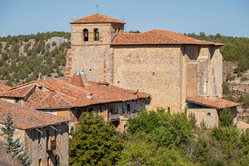 Fototapeta na wymiar iglesia románica Ntra. Señora del Castillo, Calatañazor, Soria, Comunidad Autónoma de Castilla, Spain, Europe