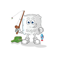 sugar sack fisherman illustration. character vector