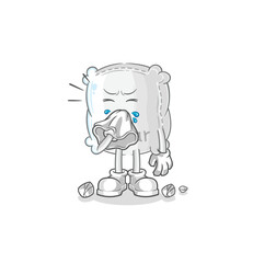sugar sack blowing nose character. cartoon mascot vector