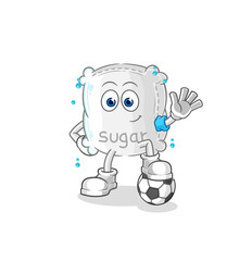 sugar sack playing soccer illustration. character vector