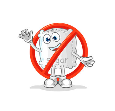 Say No To Sugar Sack Mascot. Cartoon Vector