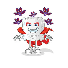 sugar sack Dracula illustration. character vector