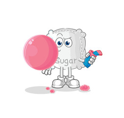 sugar sack chewing gum vector. cartoon character
