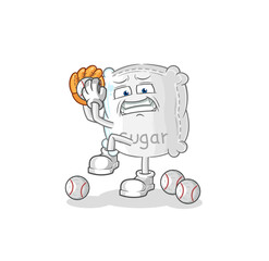 sugar sack baseball pitcher cartoon. cartoon mascot vector