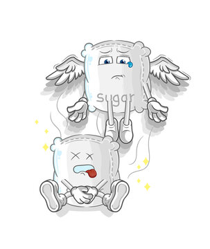 sugar sack spirit leaves the body mascot. cartoon vector