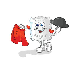 Obraz premium sugar sack matador with red cloth illustration. character vector
