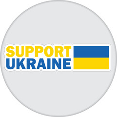 Support Ukraine flag button icon. Vector