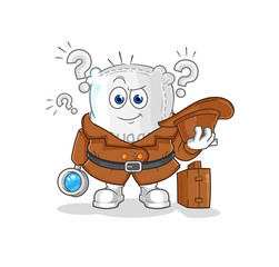 sugar sack detective vector. cartoon character
