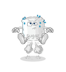 sugar sack fart jumping illustration. character vector