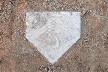 Closeup of Home Plate in a Baseball Diamond