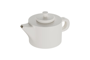 Tea pots ceramic isolated on white background. 3d rendering