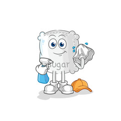 sugar sack cleaner vector. cartoon character